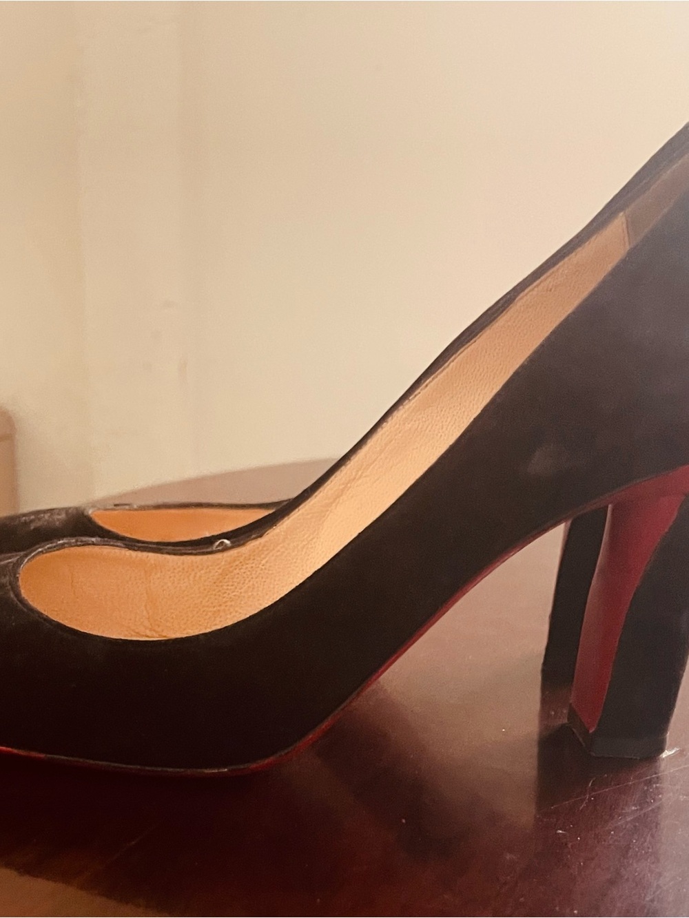 Christian Louboutin Black Suede Viva Pumps size 39 1/2